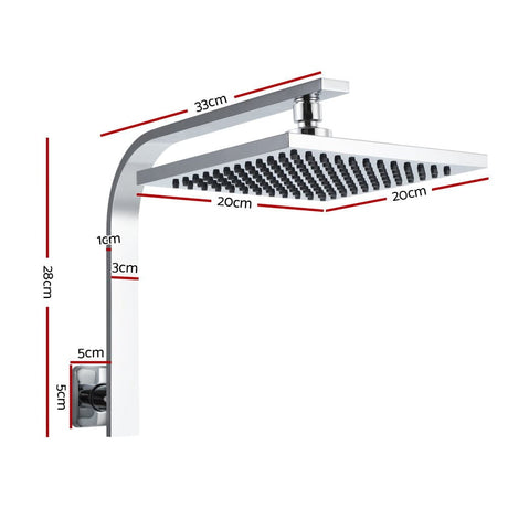 Home & Garden > Bathroom Accessories Cefito WElS 8'' Rain Shower Head Set Square High Pressure Wall Arm DIY Chrome