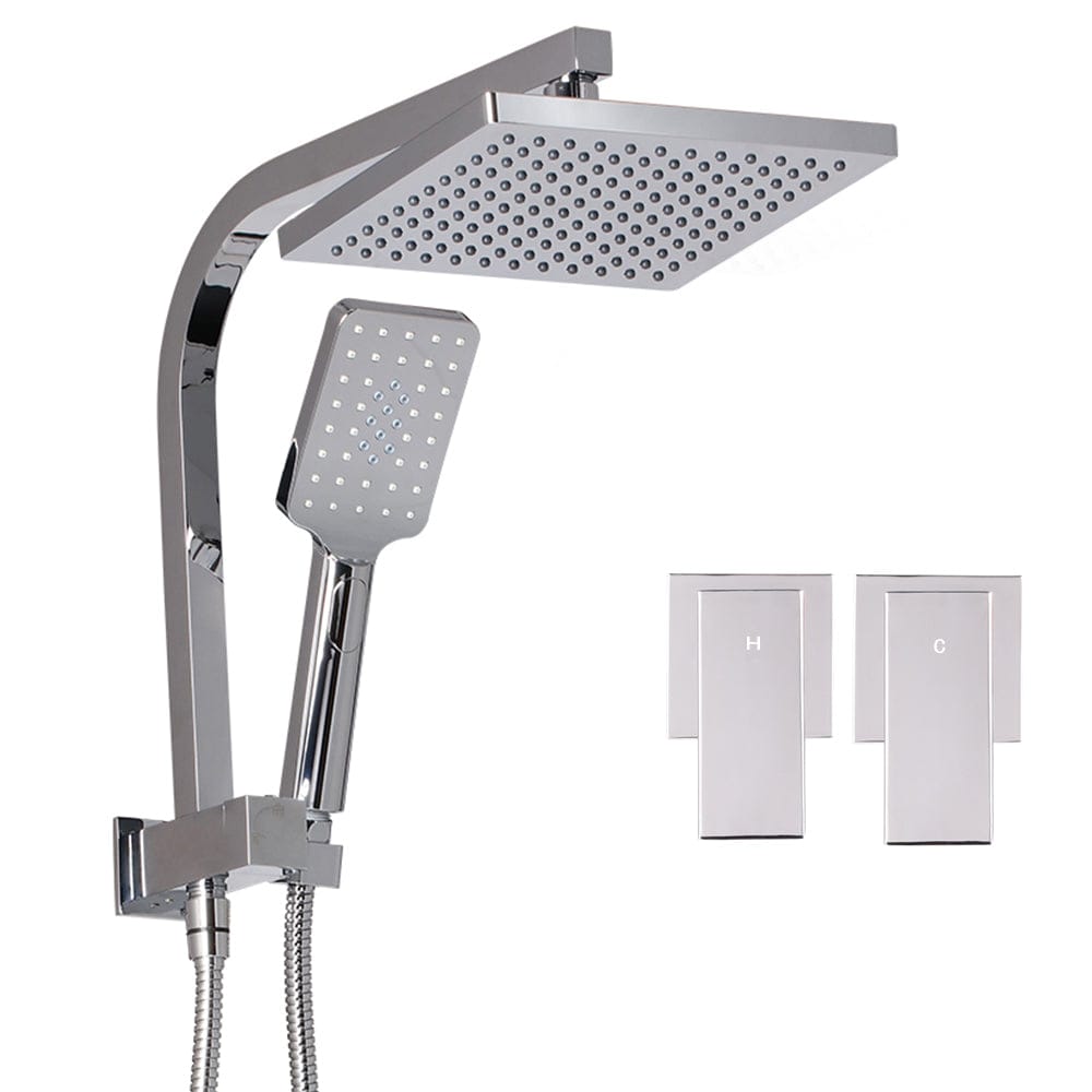 Home & Garden > Bathroom Accessories Cefito WELS 8'' Rain Shower Head Taps Square Handheld High Pressure Wall Chrome