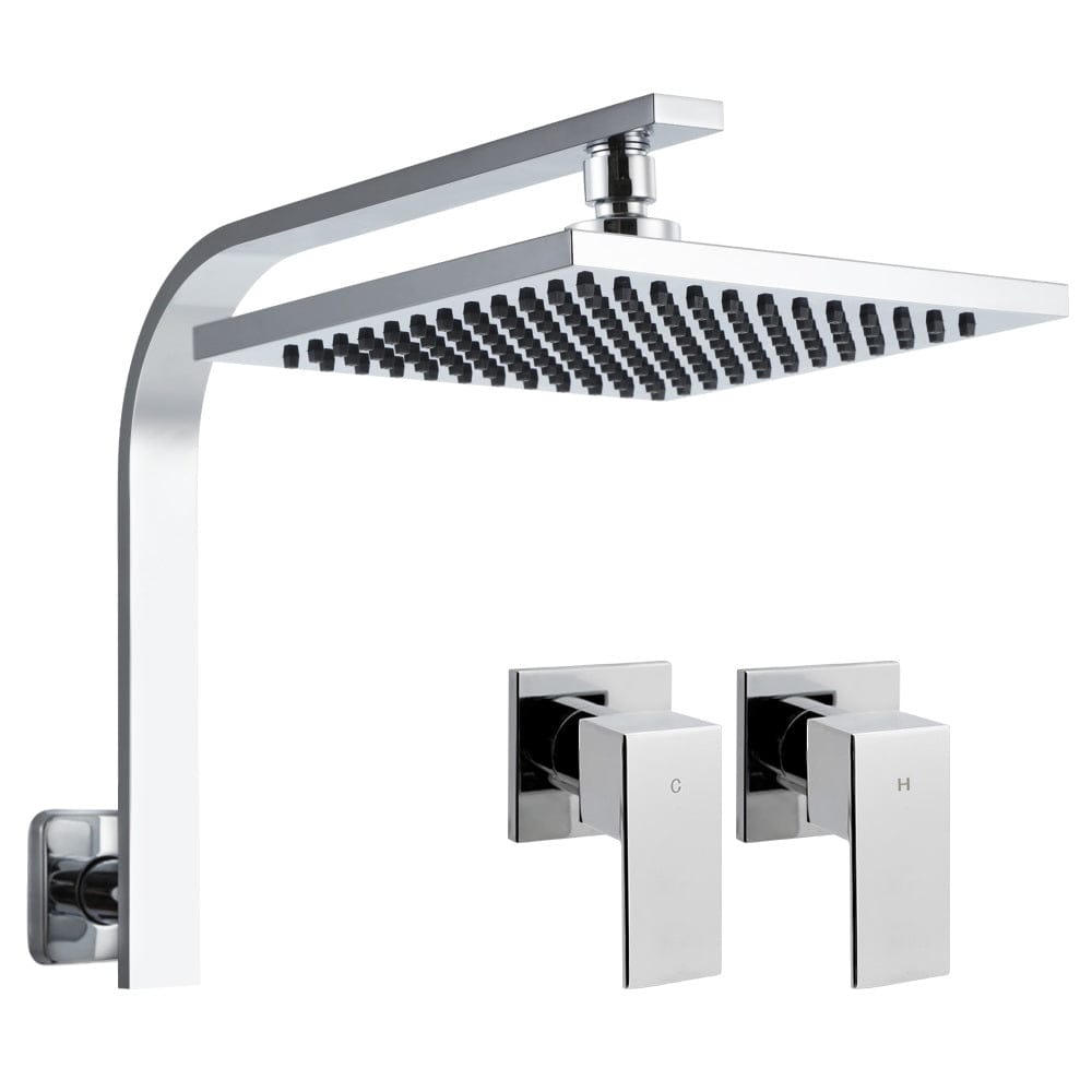 Home & Garden > Bathroom Accessories Cefito WElS 8'' Rain Shower Head Taps Square High Pressure Wall Arm DIY Chrome