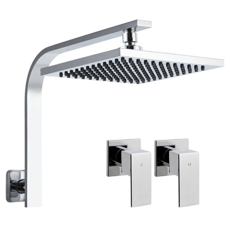 Home & Garden > Bathroom Accessories Cefito WElS 8'' Rain Shower Head Taps Square High Pressure Wall Arm DIY Chrome