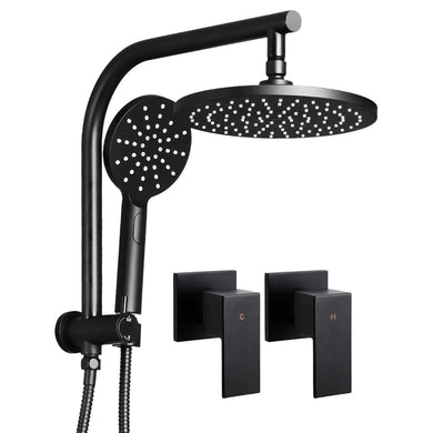 Home & Garden > Bathroom Accessories Cefito WELS 9'' Rain Shower Head Taps Round Handheld High Pressure Wall Black