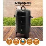 Home & Garden > BBQ Grillz 3-in-1 Charcoal BBQ Smoker - Black