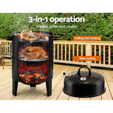 Home & Garden > BBQ Grillz 3-in-1 Charcoal BBQ Smoker - Black