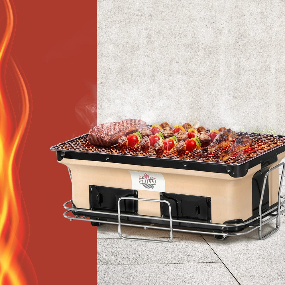 Home & Garden > BBQ Grillz Ceramic BBQ Grill Smoker Hibachi Japanese Tabletop Charcoal Barbecue