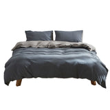 Home & Garden > Bedding Cosy Club Quilt Cover Set Cotton Duvet Double Blue Dark Grey