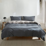 Home & Garden > Bedding Cosy Club Quilt Cover Set Cotton Duvet Double Blue Dark Grey