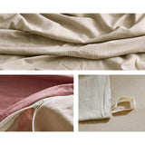 Home & Garden > Bedding Cosy Club Quilt Cover Set Cotton Duvet Single Red Beige