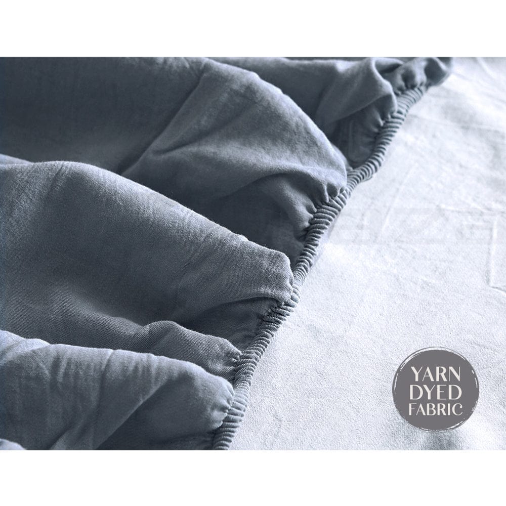 Home & Garden > Bedding Cosy Club Sheet Set Cotton Sheets Double Dark Blue Grey