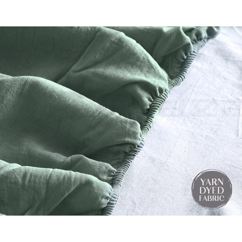 Home & Garden > Bedding Cosy Club Sheet Set Cotton Sheets Double Green Beige