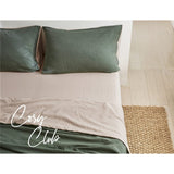 Home & Garden > Bedding Cosy Club Sheet Set Cotton Sheets Double Green Beige