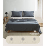 Home & Garden > Bedding Cosy Club Sheet Set Cotton Sheets King Blue Dark Grey