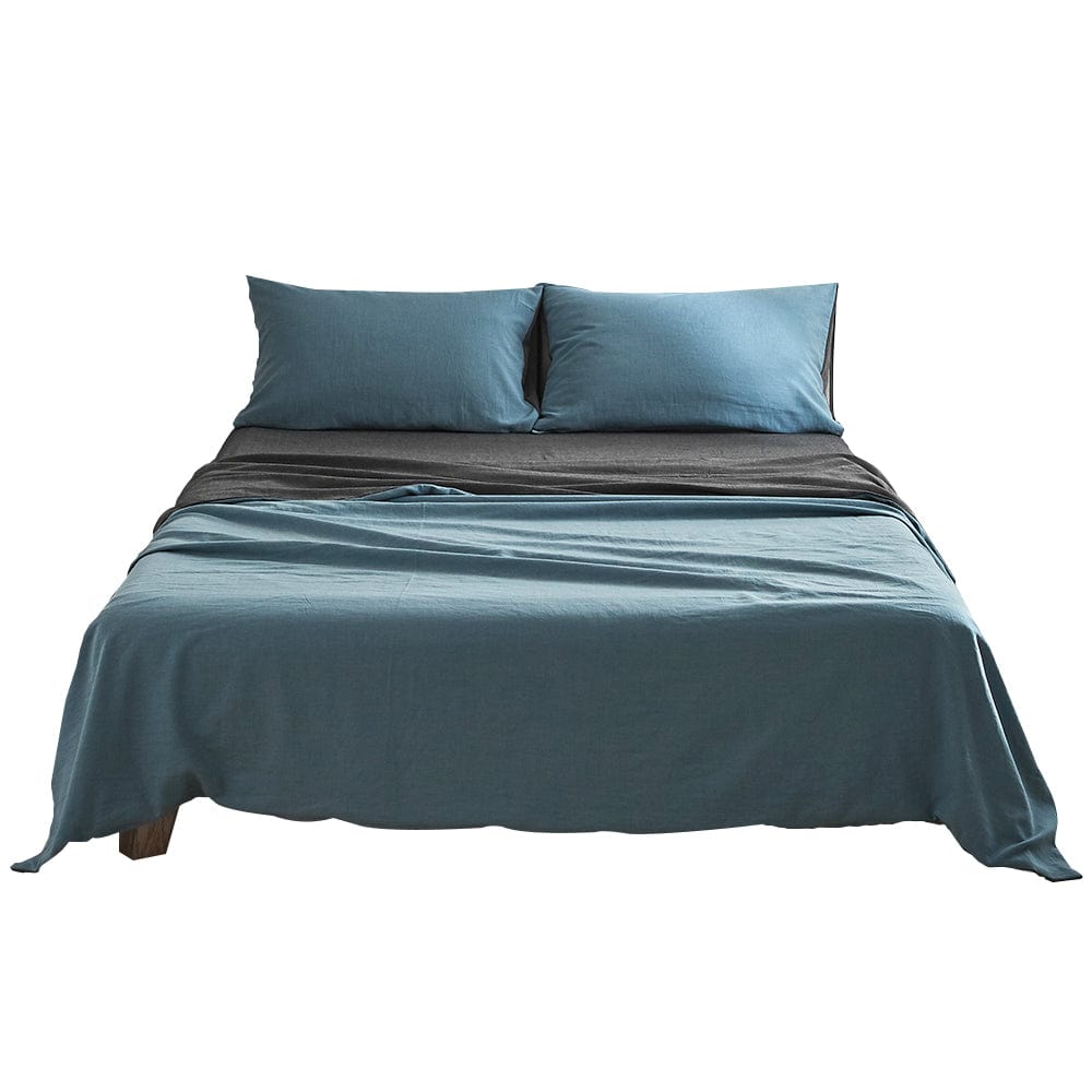 Home & Garden > Bedding Cosy Club Sheet Set Cotton Sheets Single Blue Dark Blue