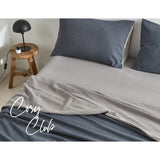 Home & Garden > Bedding Cosy Club Sheet Set Cotton Sheets Single Blue Dark Grey