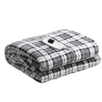 Home & Garden > Bedding Giselle Bedding Electric Throw Rug Flannel Snuggle Blanket Washable Heated Grey and White Checkered