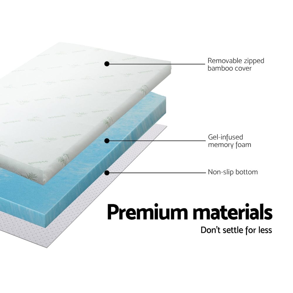 Home & Garden > Bedding Giselle Cool Gel Memory Foam Topper Mattress Toppers w/ Bamboo Cover 5cm KING