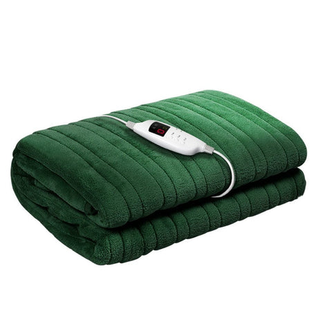 Home & Garden > Bedding Giselle Electric Throw Rug Heated Blanket Washable Snuggle Flannel Winter Green