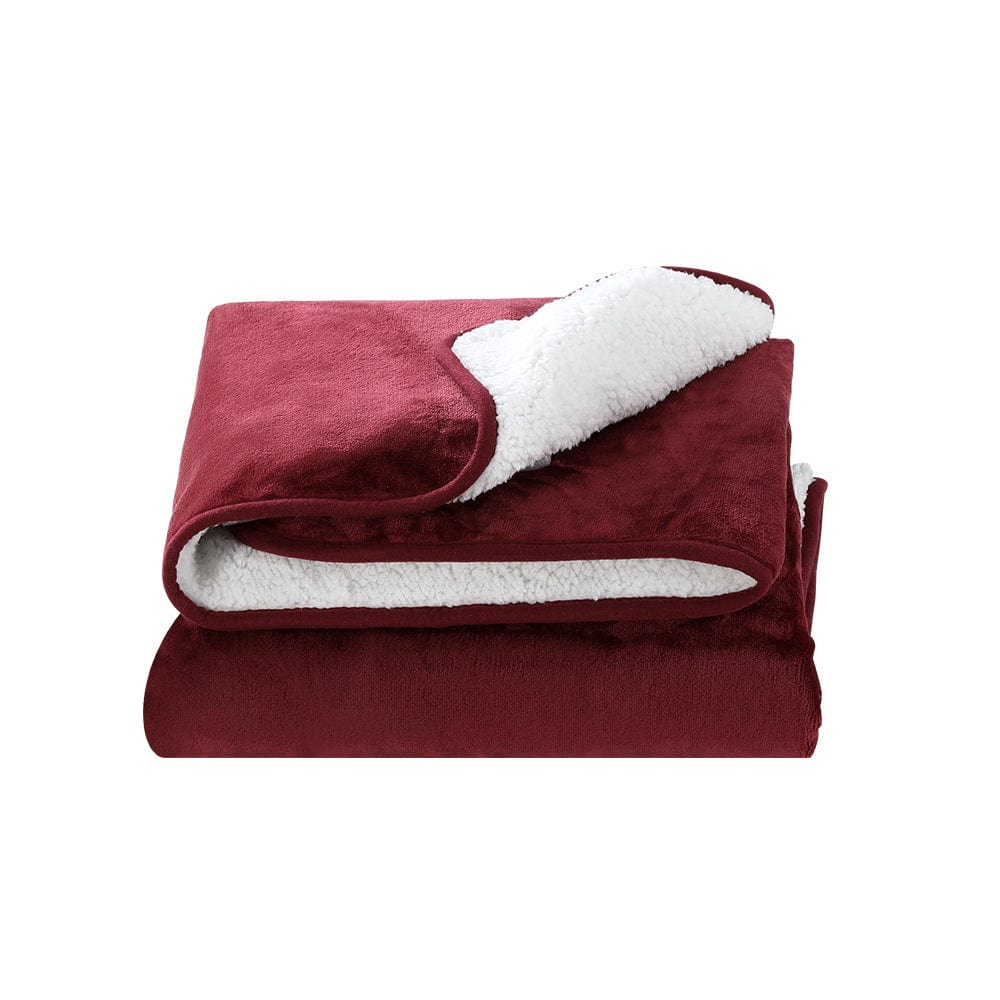 Home & Garden > Bedding Giselle Electric Throw Rug Heated Blanket Washable Snuggle Flannel Winter Red