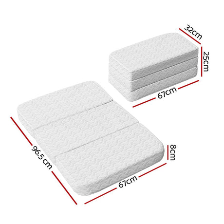 Home & Garden > Bedding Giselle Foldable Gel Foam Mattress Folding Baby Bed Floor Mat Travel Cot Bamboo