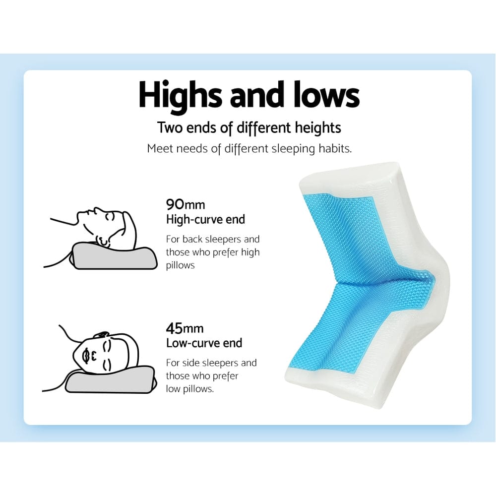 Home & Garden > Bedding Giselle Memory Foam Pillow Neck Pillows Contour Rebound Cushion Cool Gel Support