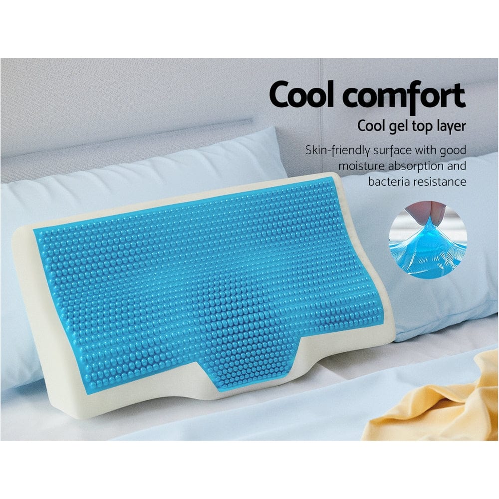 Home & Garden > Bedding Giselle Memory Foam Pillow Neck Pillows Contour Rebound Cushion Cool Gel Support