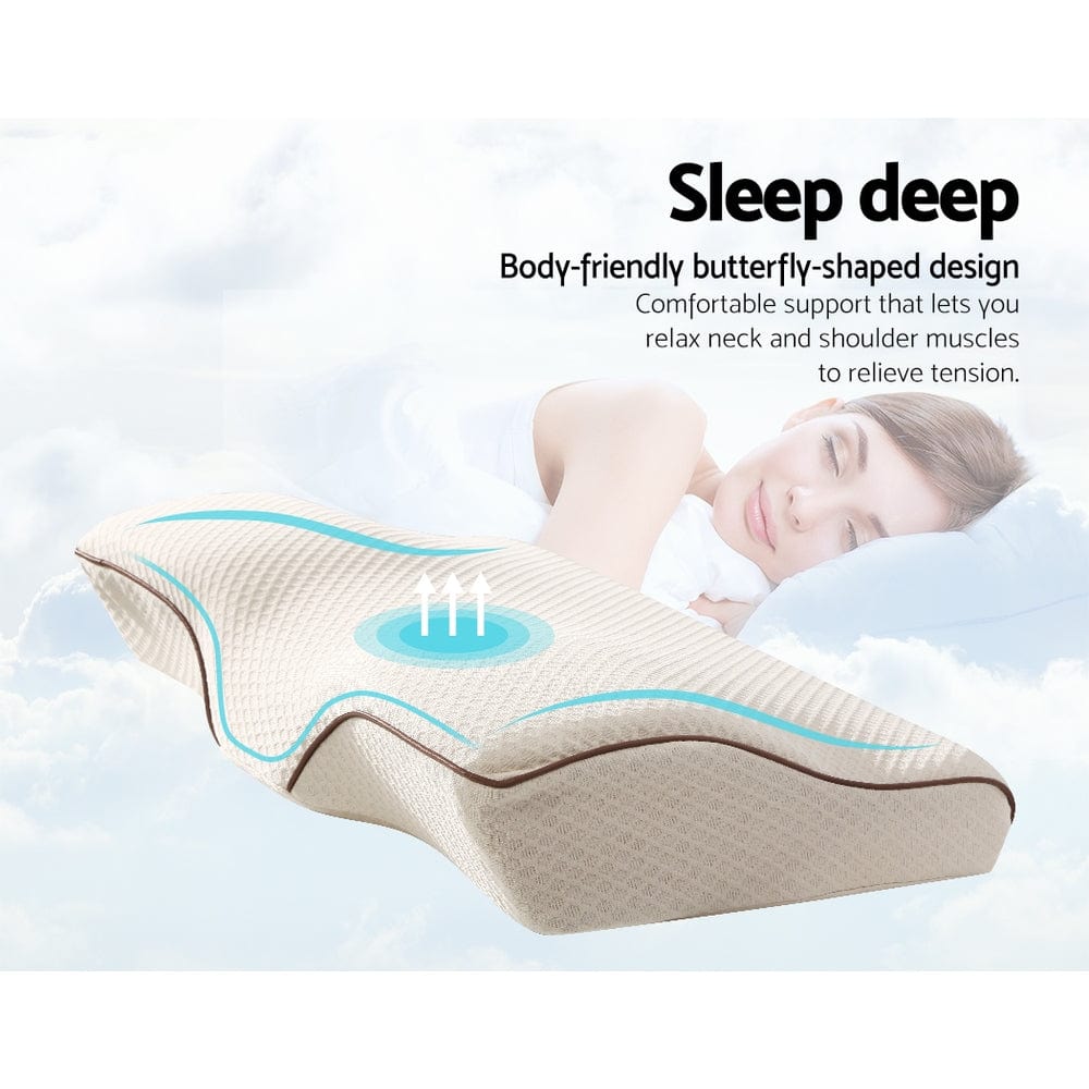 Home & Garden > Bedding Giselle Memory Foam Pillow Neck Pillows Contour Rebound Pain Relief Support