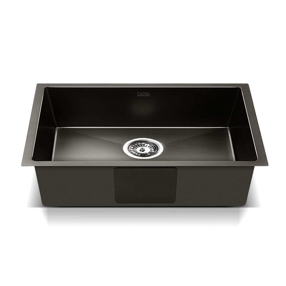 Home & Garden > DIY Cefito 30cm x 45cm Stainless Steel Kitchen Sink Under/Top/Flush Mount Black