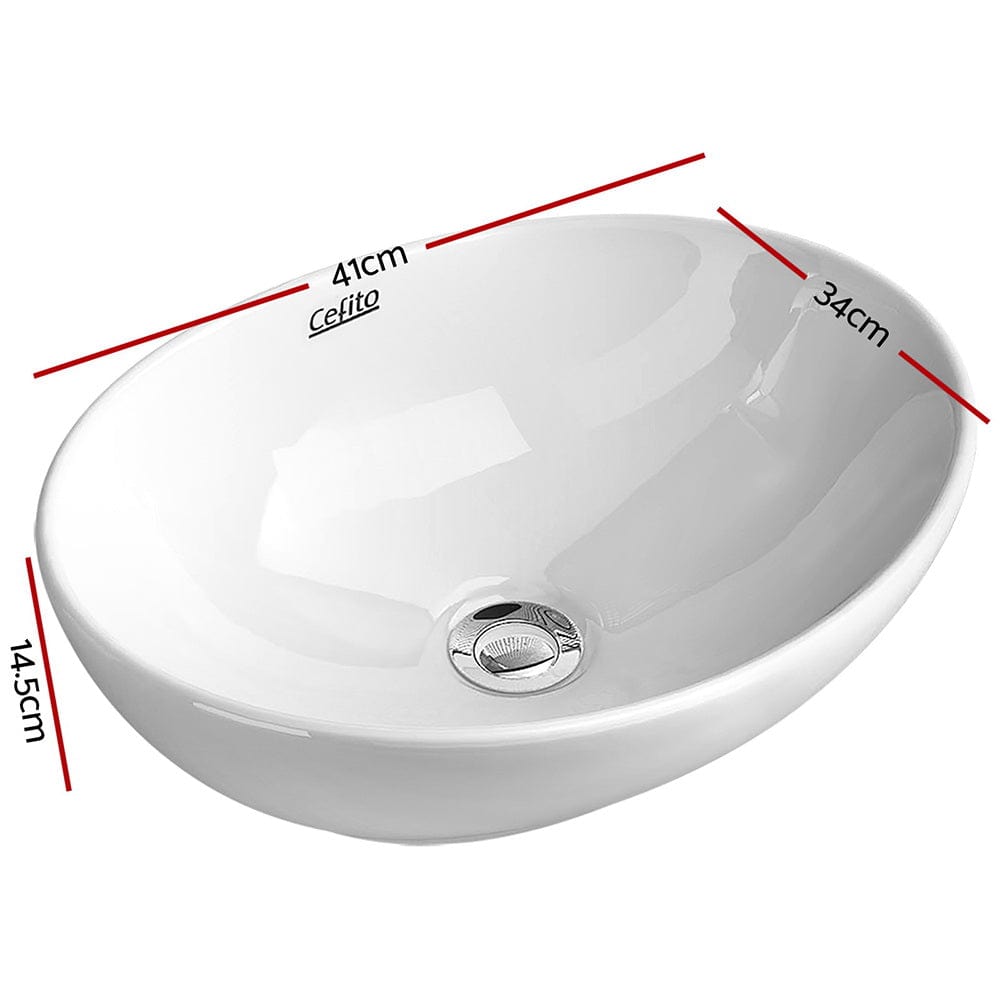 Home & Garden > DIY Cefito Ceramic Oval Sink Bowl - White