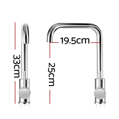 Home & Garden > DIY Cefito Mixer Kitchen Faucet Tap Swivel Spout WELS Silver