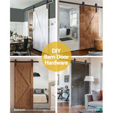 Home & Garden > DIY Cefito Sliding Barn Door Hardware Track Roller Set 3.66m Slide Office Bedroom