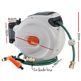 Home & Garden > Garden Tools Greenfingers Retractable Hose Reel 20M Garden Water Brass Spray Gun Auto Rewind