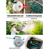 Home & Garden > Garden Tools Greenfingers Retractable Hose Reel 20M Garden Water Brass Spray Gun Auto Rewind