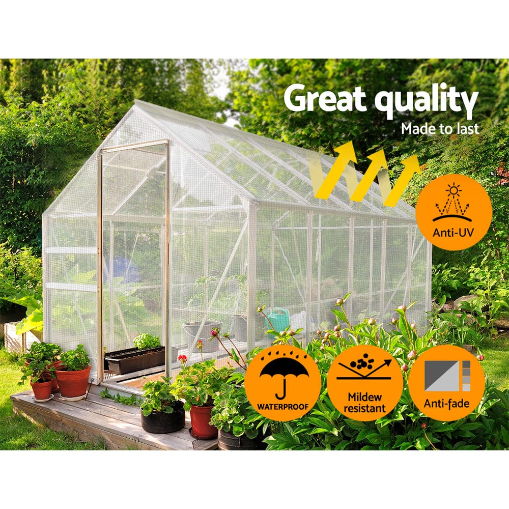 Home & Garden > Green Houses Instahut 6x9m Tarp Camping Tarps Poly Tarpaulin Heavy Duty Cover 135gsm Clear