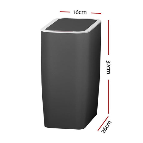 Home & Garden > Kitchen Bins Devanti Motion Sensor Bin Automatic Rubbish Bins Waste Trash Can Ash Black 9L