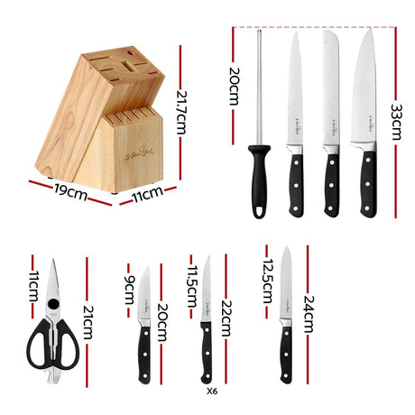 Home & Garden > Kitchenware 5-Star Chef 14PCS Kitchen Knife Set Stainless Steel Non-stick with Sharpener