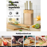 Home & Garden > Kitchenware 5-Star Chef 6PCS Kitchen Knife Set Stainless Steel Nonstick Block Chef Sharp