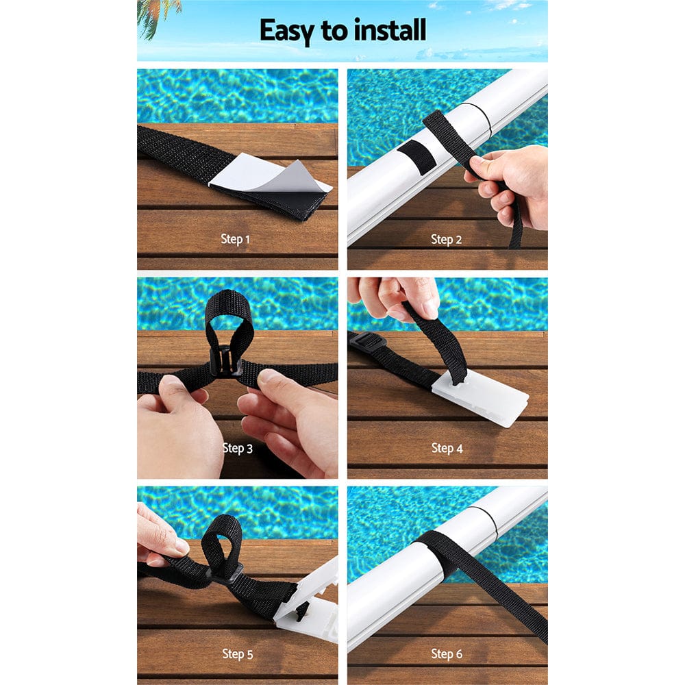 Home & Garden > Pool & Accessories Aquabuddy Pool Cover Roller Attachment Straps Kit 8PCS for Swimming Solar Pool