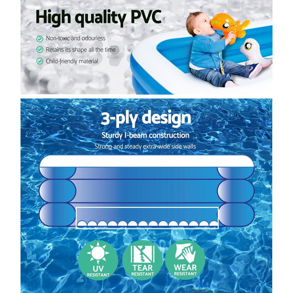 Home & Garden > Pool & Accessories Bestway Inflatable Kids Play Pool Swimming Pool Rectangular Family Pools