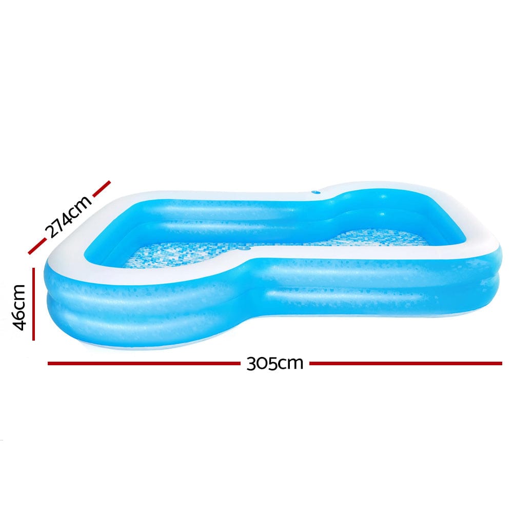 Home & Garden > Pool & Accessories Bestway Swimming Pool Kids Above Ground Inflatable Rectangular Family 3M Pools