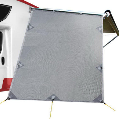 Home & Garden > Shading Grey Caravan Privacy Screen 1.95 x 2.2M End Wall Side Sun Shade Roll Out Awning