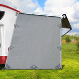 Home & Garden > Shading Grey Caravan Privacy Screen 1.95 x 2.2M End Wall Side Sun Shade Roll Out Awning