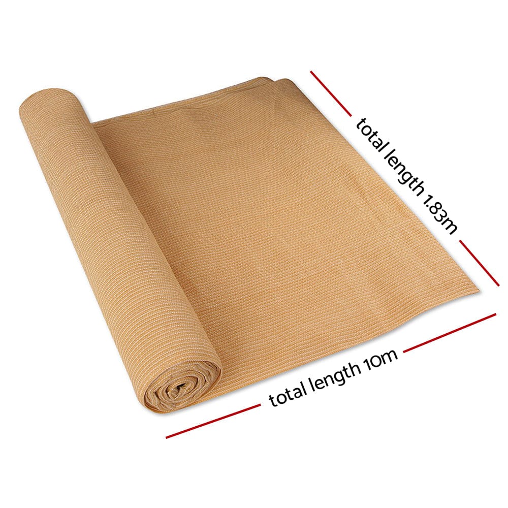 Home & Garden > Shading Instahut 1.83 x 10m Shade Sail Cloth - Beige