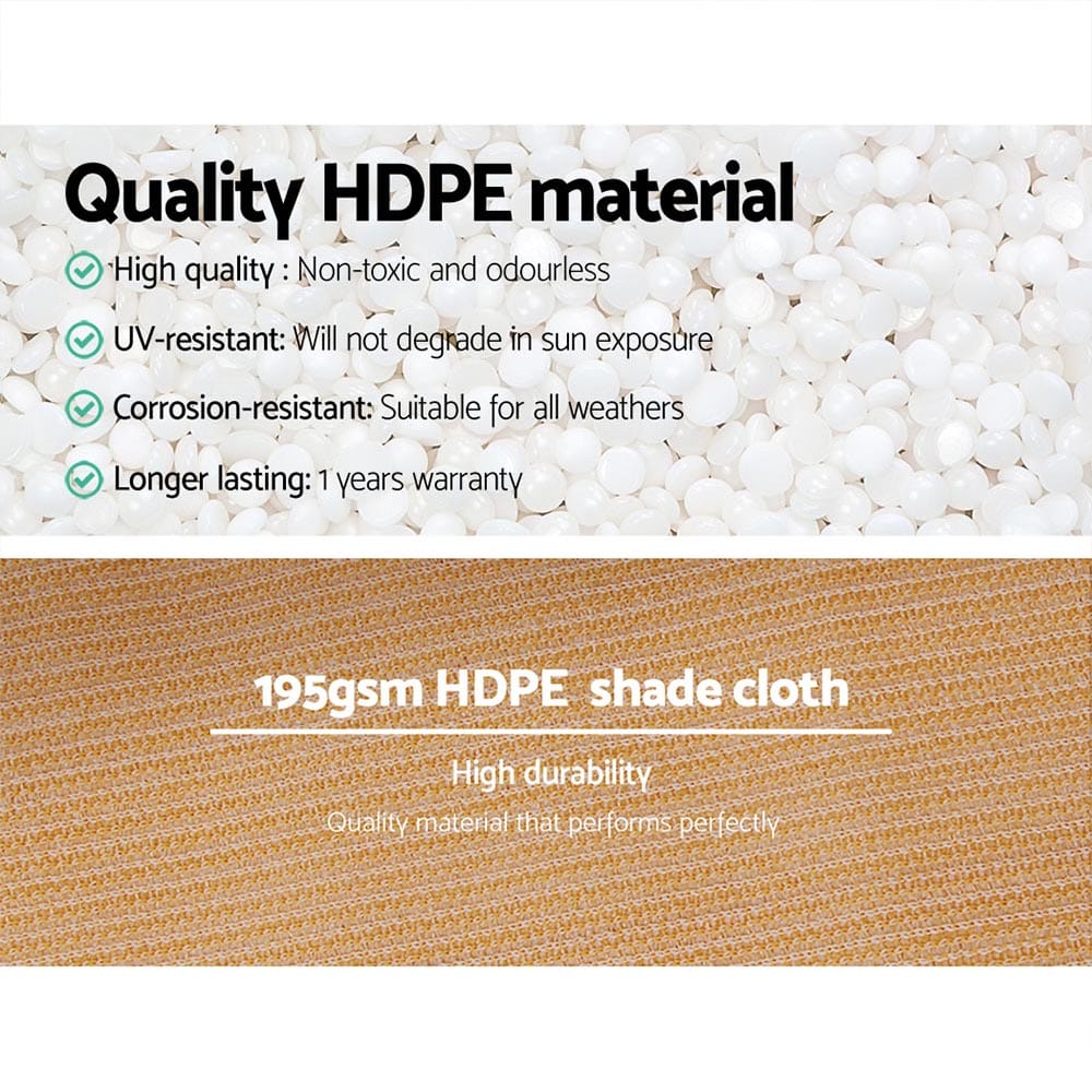 Home & Garden > Shading Instahut 1.83 x 20m Shade Sail Cloth - Beige