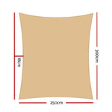 Home & Garden > Shading Instahut 2.5x3m Shade Sail Sun Shadecloth 280gsm Sand