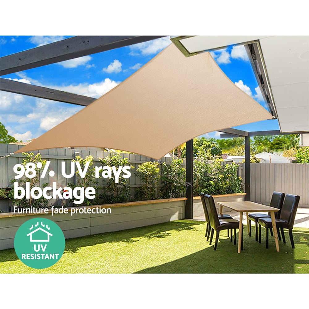 Home & Garden > Shading Instahut 2.5x3m Shade Sail Sun Shadecloth 280gsm Sand