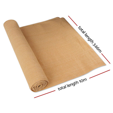 Home & Garden > Shading Instahut 3.66 x 10m Shade Sail Cloth - Beige