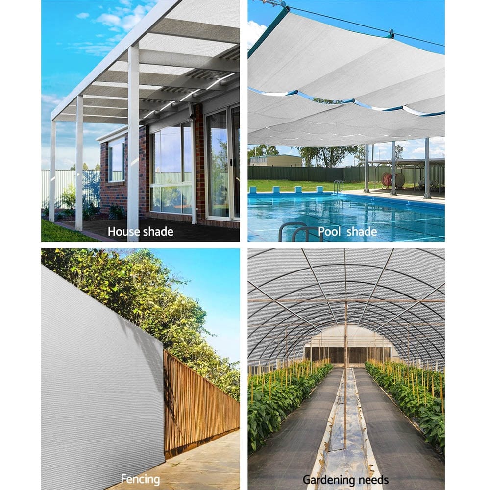 Home & Garden > Shading Instahut 3.66x10m 50% UV Shade Cloth Shadecloth Sail Garden Mesh Roll Outdoor White