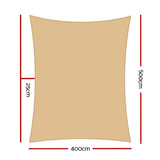 Home & Garden > Shading Instahut 4 x 5m Waterproof Rectangle Shade Sail Cloth - Sand Beige