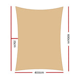 Home & Garden > Shading Instahut 4x6m Shade Sail Sun Shadecloth Canopy 280gsm Sand