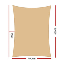 Load image into Gallery viewer, Home &amp; Garden &gt; Shading Instahut 4x6m Shade Sail Sun Shadecloth Canopy 280gsm Sand
