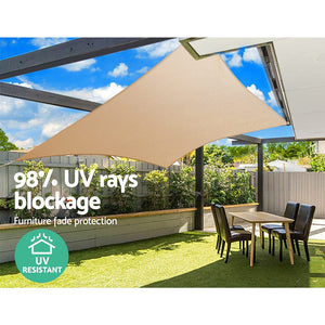 Home & Garden > Shading Instahut 4x6m Shade Sail Sun Shadecloth Canopy 280gsm Sand